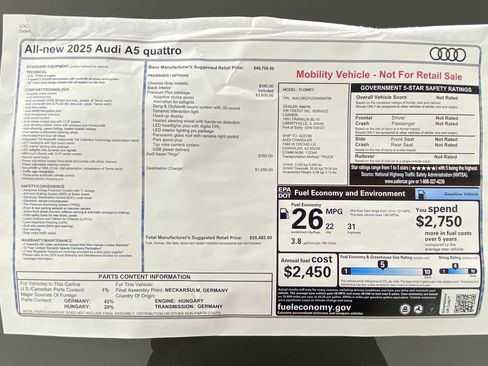 Used 2025 Audi A5 2.0T Premium Plus w/ Premium Plus image 10