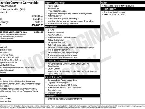 Used 2003 Chevrolet Corvette Convertible w/ Preferred Equipment Group1 image 9