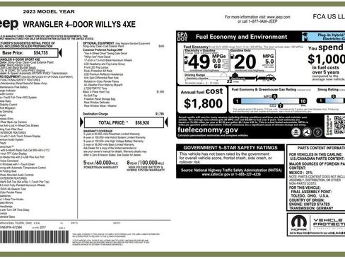 Certified 2023 Jeep Wrangler Unlimited AWD/4WD image 2