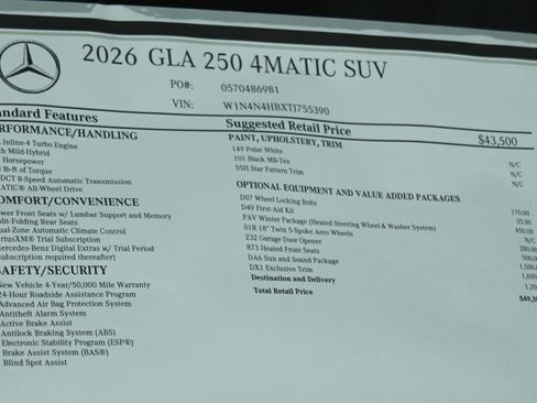 New 2026 Mercedes-Benz GLA 250 GLA 250 image 31