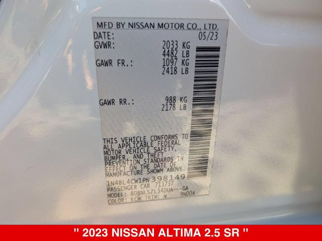 Certified 2023 Nissan Altima 2.5 SR AWD/4WD image 41