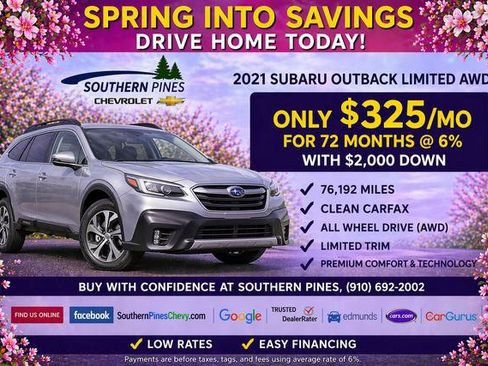 Used 2021 Subaru Outback Limited w/ Popular Package #2 AWD/4WD image 2