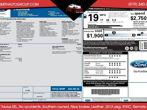 Used 2018 Ford Taurus SEL w/ Equipment Group 201A AWD/4WD image 43