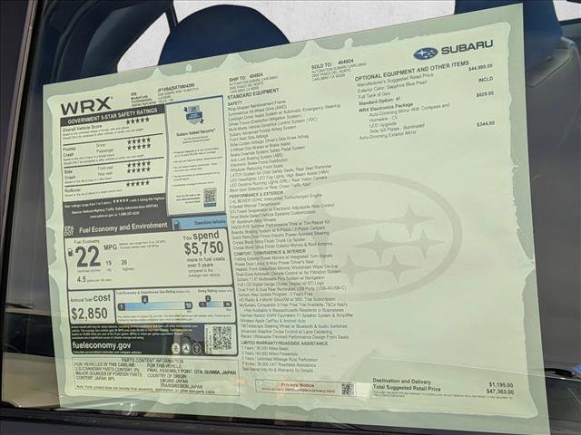 New 2026 Subaru WRX tS w/ WRX Electronics Package AWD/4WD image 19