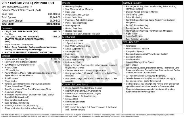 Used 2027 Cadillac Vistiq Platinum w/ LPO, Floor Liner Package AWD/4WD image 34
