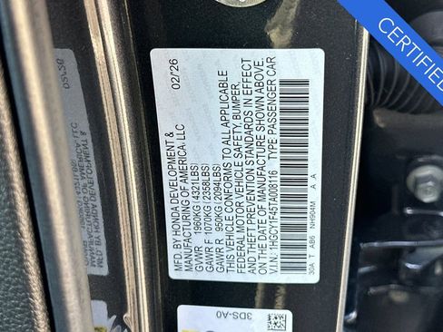 Certified 2026 Honda Accord SE image 32