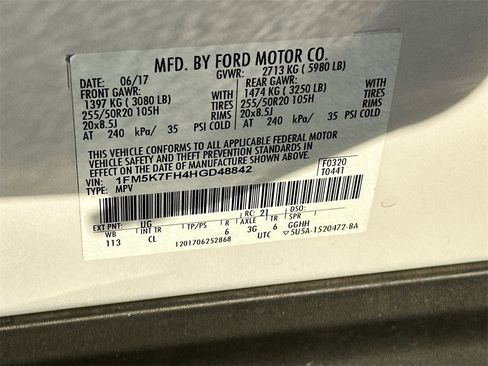 Certified 2017 Ford Explorer Limited w/ Equipment Group 301A image 27