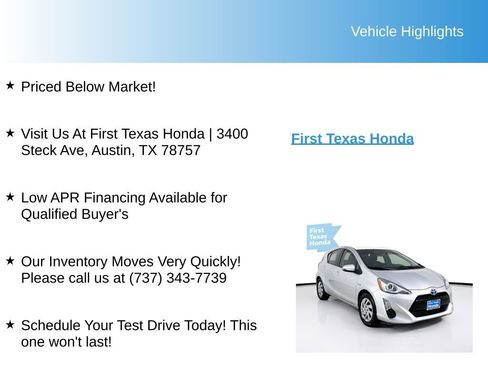 Used 2015 Toyota Prius C Two image 9