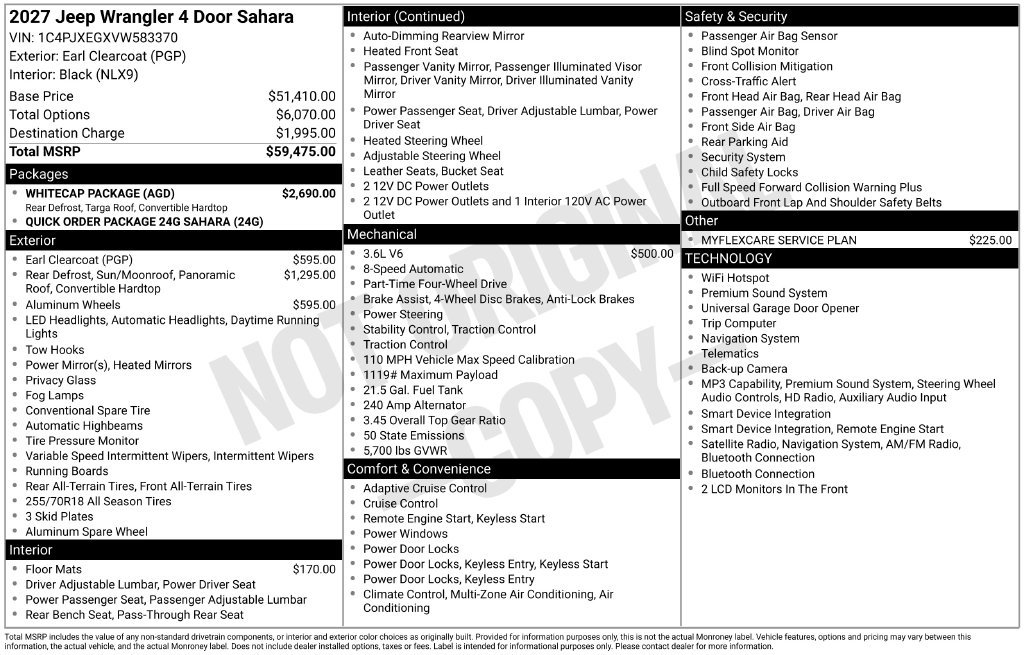 New 2027 Jeep Wrangler Unlimited Sahara AWD/4WD image 7