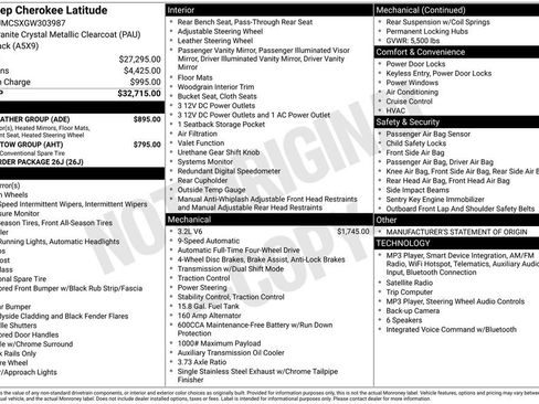 Used 2016 Jeep Cherokee Latitude w/ Cold Weather Group AWD/4WD image 4
