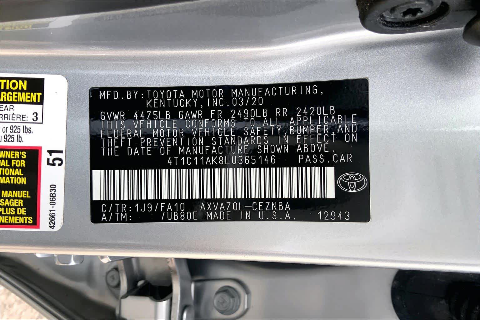Used 2020 Toyota Camry LE FWD image 34