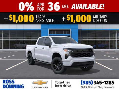 New 2026 Chevrolet Silverado 1500 Custom w/ Turbomax Blackout Package RWD image 1