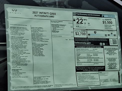 New 2027 INFINITI QX65 Autograph w/ Cargo Package AWD/4WD image 19