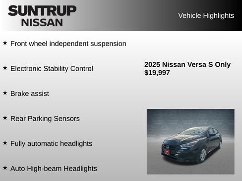 Used 2025 Nissan Versa S w/ Trunk Package FWD image 23