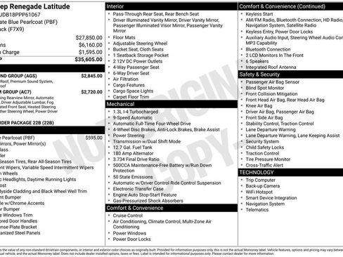 Used 2023 Jeep Renegade Latitude w/ Sun/Sound Group AWD/4WD image 38