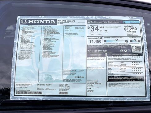 New 2026 Honda Civic Sport image 18