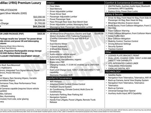 New 2026 Cadillac Lyriq Premium Luxury w/ LPO, Floor Liner Package AWD/4WD image 45