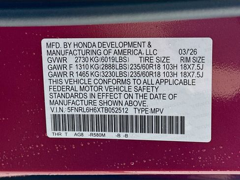 New 2026 Honda Odyssey EX-L image 23