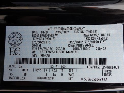 Used 2024 Ford F150 Lariat w/ Equipment Group 502A High AWD/4WD image 73
