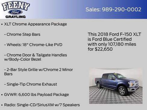 Used 2018 Ford F150 XLT w/ Equipment Group 302A Luxury image 16