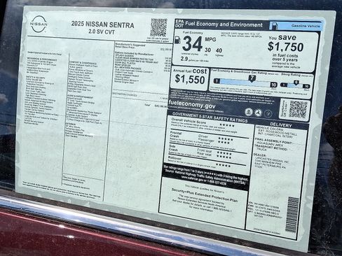 New 2025 Nissan Sentra SV w/ All-Weather Package image 6