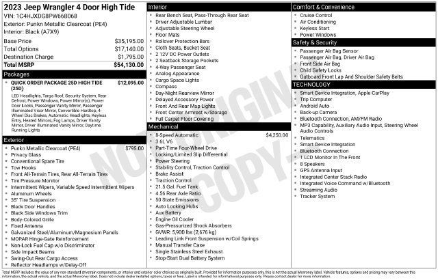 Certified 2023 Jeep Wrangler Unlimited Sport AWD/4WD image 9