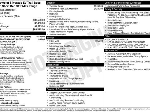 Used 2026 Chevrolet Silverado EV Trail Boss w/ LPO, Gameday Tailgate Package AWD/4WD image 3