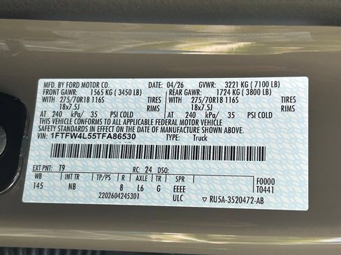 Used 2026 Ford F150 Tremor w/ Equipment Group 402B AWD/4WD image 52