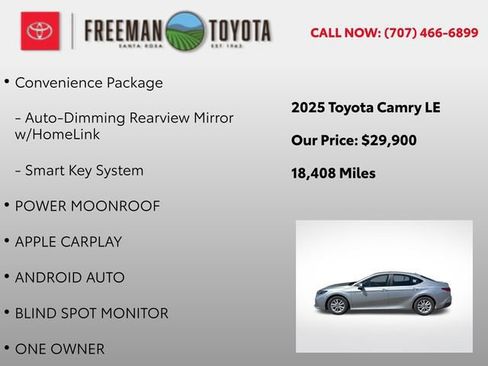 Used 2025 Toyota Camry LE w/ Convenience Package FWD image 5