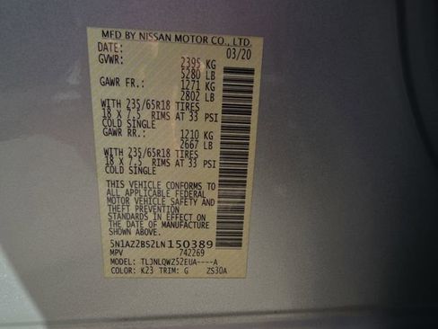 Used 2020 Nissan Murano SV image 33