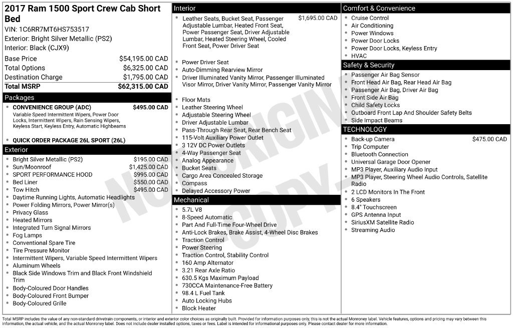 Used 2017 RAM 1500 Sport w/ Convenience Group AWD/4WD image 4