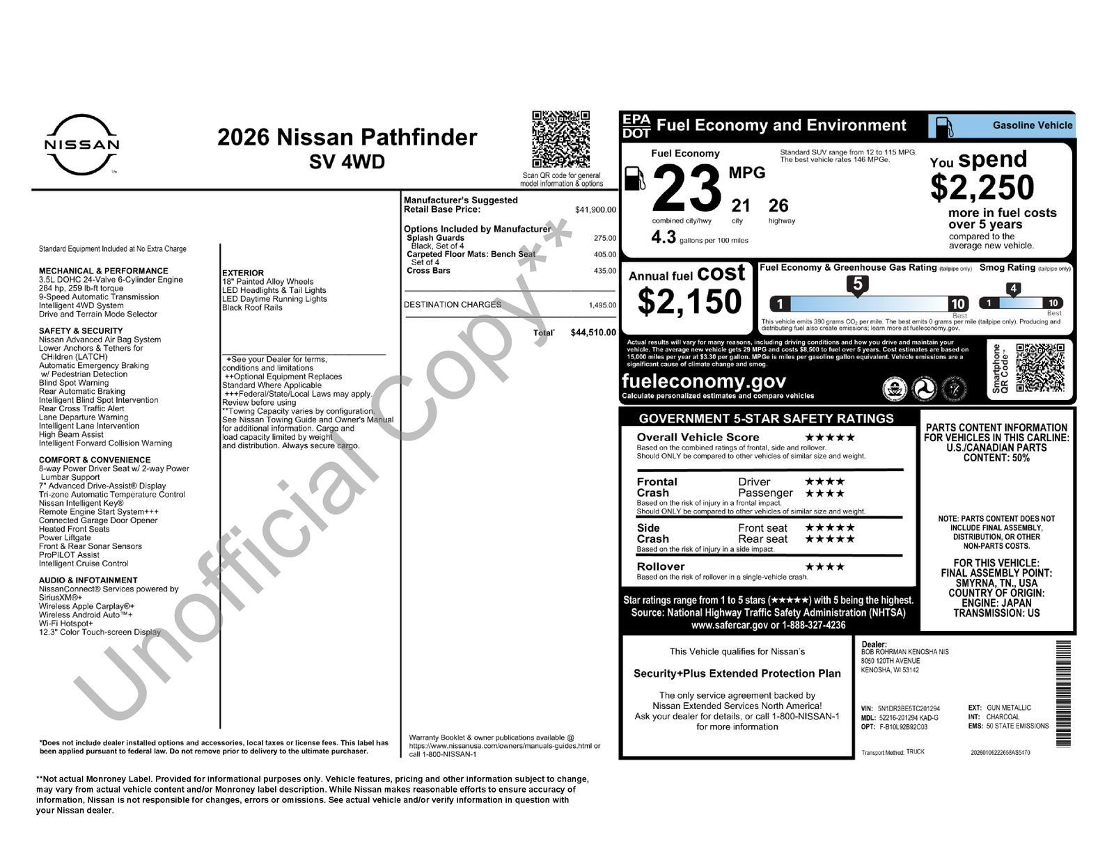 Certified 2026 Nissan Pathfinder SV AWD/4WD image 38