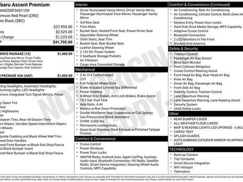 Certified 2023 Subaru Ascent Premium w/ Convenience Package AWD/4WD image 13