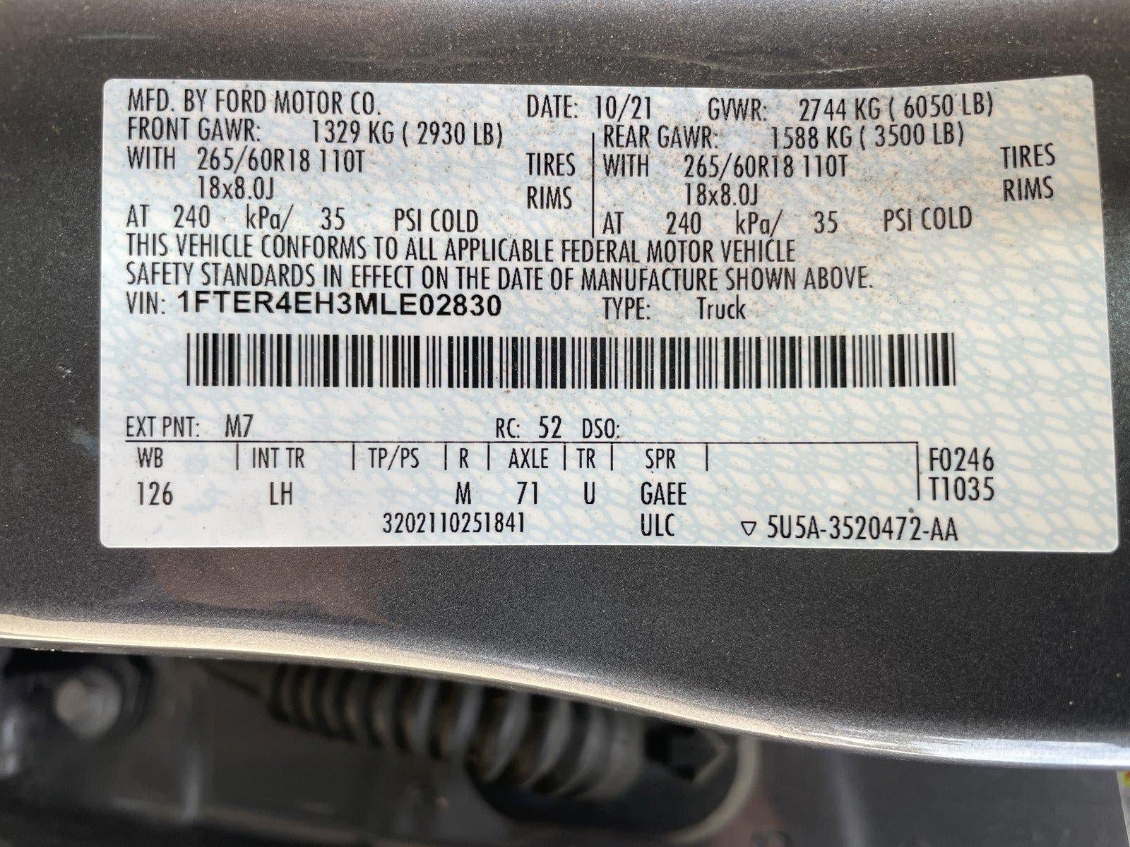 Used 2021 Ford Ranger XL w/ Equipment Group 101A High RWD image 15