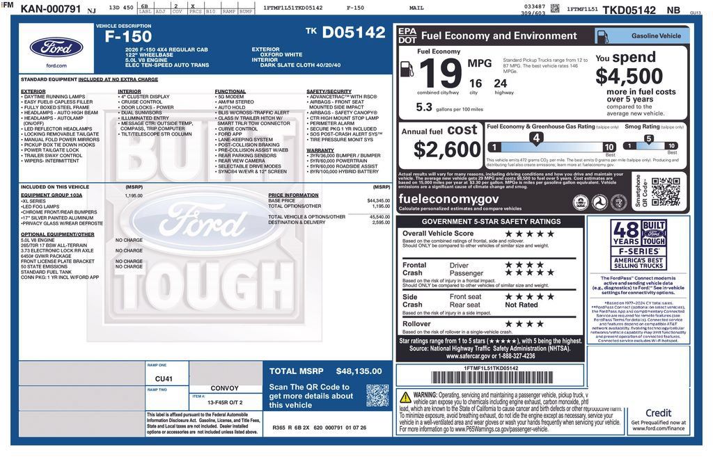 New 2026 Ford F150 XL w/ Equipment Group 103A High AWD/4WD image 9