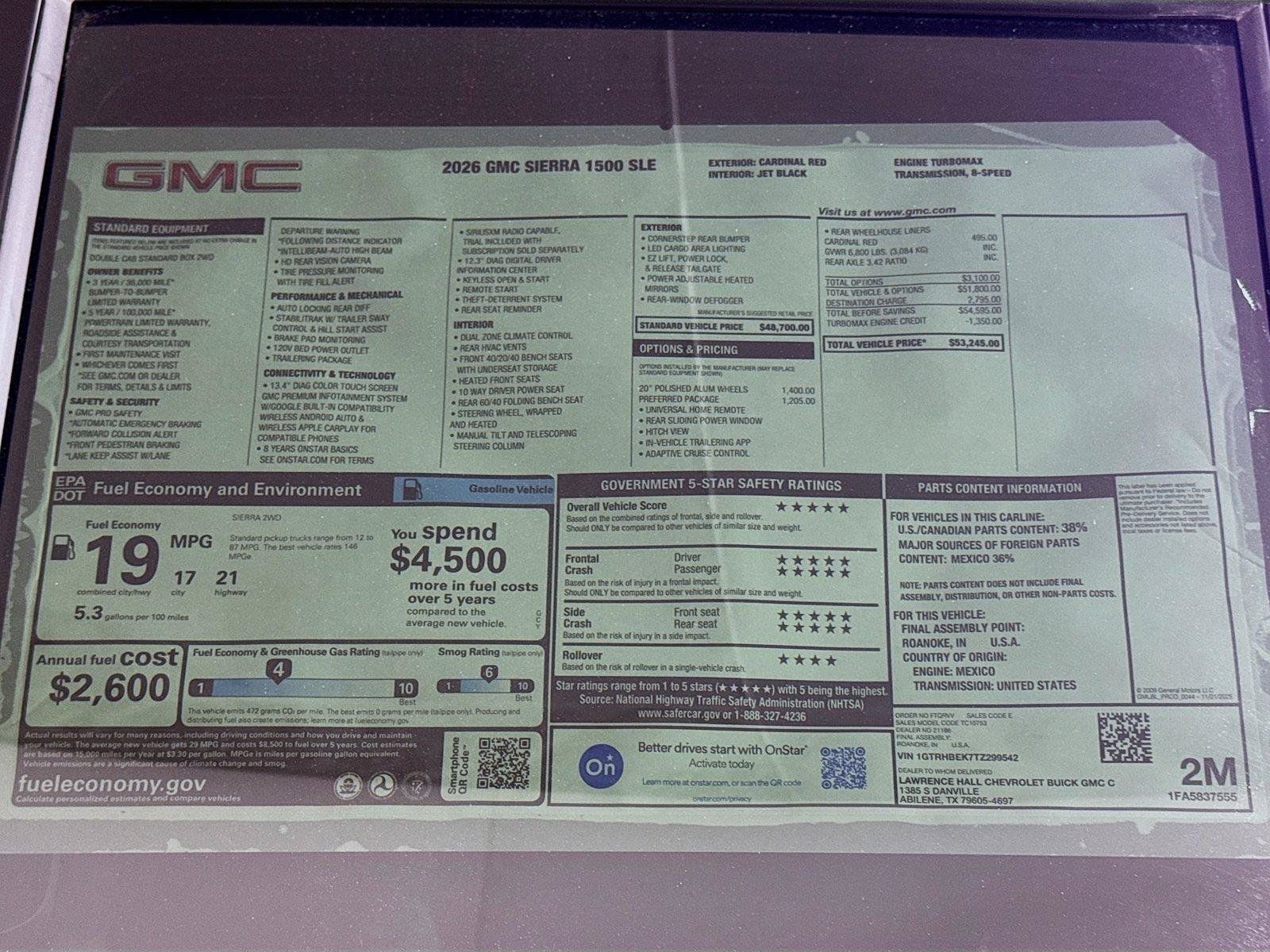 New 2026 GMC Sierra 1500 SLE w/ Preferred Package RWD image 20