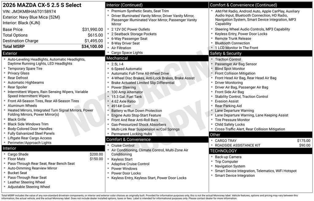 New 2026 MAZDA CX-5 Select AWD/4WD image 3