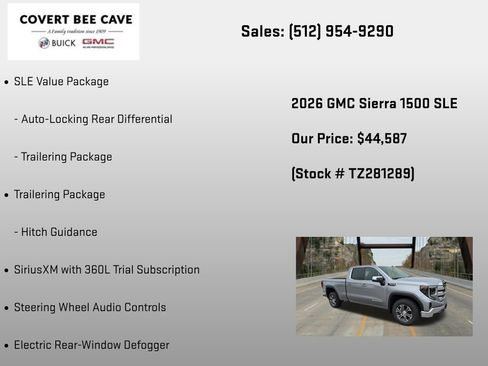 New 2026 GMC Sierra 1500 SLE w/ Preferred Package RWD image 36