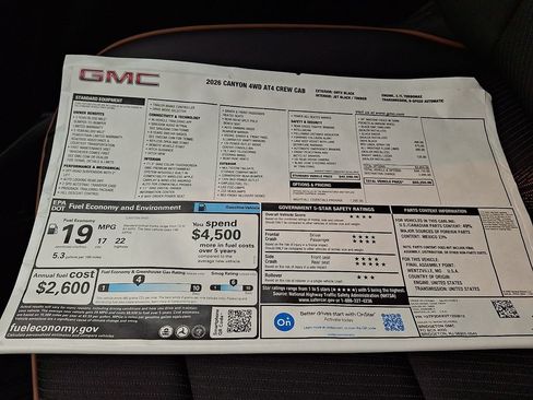 New 2026 GMC Canyon AT4 w/ Nightfall Essentials Package AWD/4WD image 19