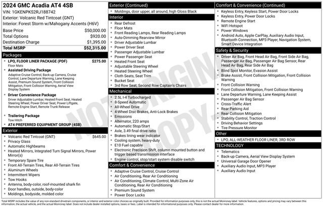 Certified 2024 GMC Acadia AT4 w/ LPO, Floor Liner Package AWD/4WD image 25