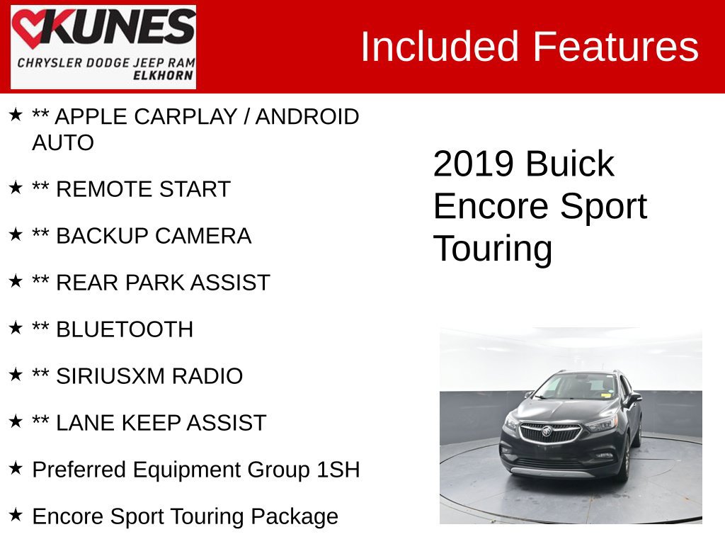 Used 2019 Buick Encore Sport Touring w/ Safety Package FWD image 3