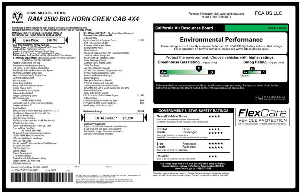 Certified 2026 RAM 2500 Big Horn AWD/4WD image 3