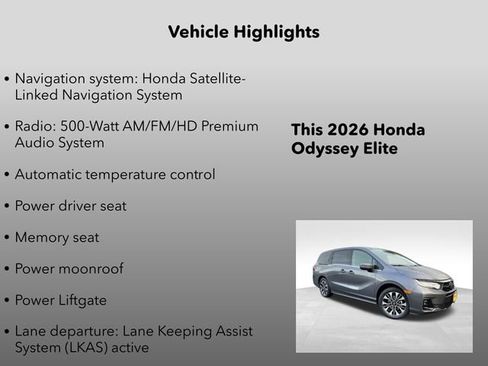 New 2026 Honda Odyssey Elite image 5