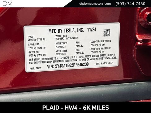 Used 2024 Tesla Model S Plaid AWD/4WD image 42