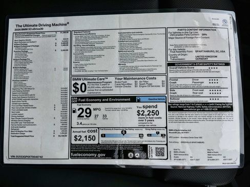 New 2026 BMW X3 xDrive30i w/ Premium Package AWD/4WD image 47