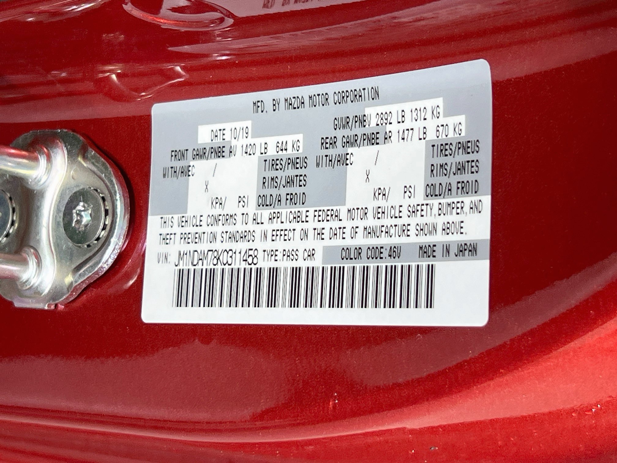 Used 2019 MAZDA MX-5 Miata RF Grand Touring RWD image 29