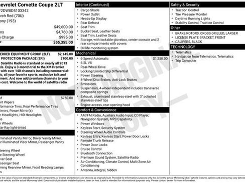 Used 2013 Chevrolet Corvette Coupe w/ 2LT Preferred Equipment Group image 10