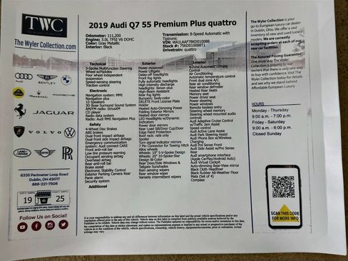 Used 2019 Audi Q7 3.0T Premium Plus w/ Premium Plus Package AWD/4WD image 47