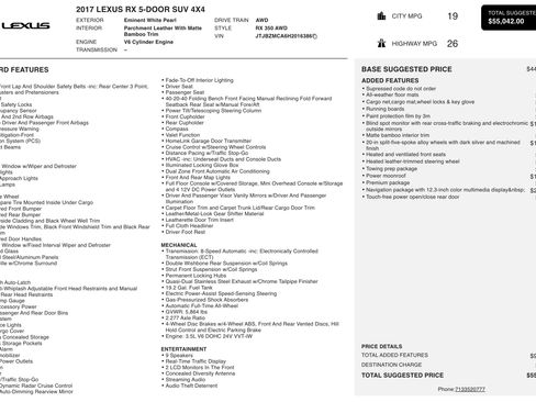 Used 2017 Lexus RX 350 AWD w/ Premium Package image 2