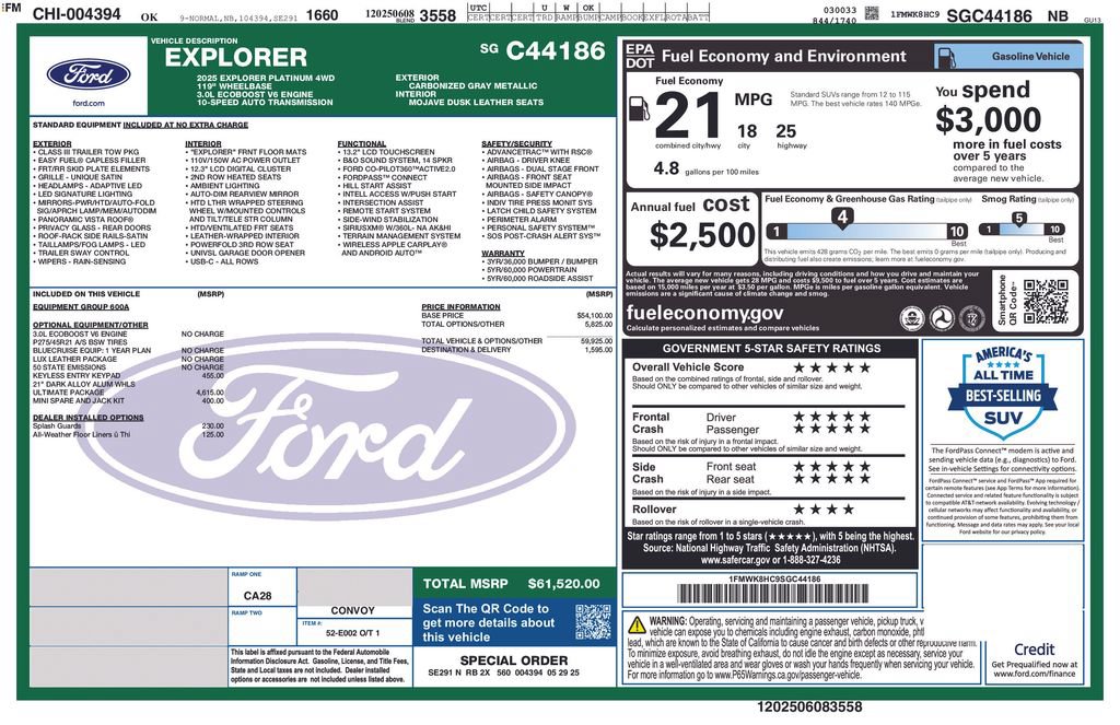 Used 2025 Ford Explorer Platinum w/ Ultimate Package AWD/4WD image 13